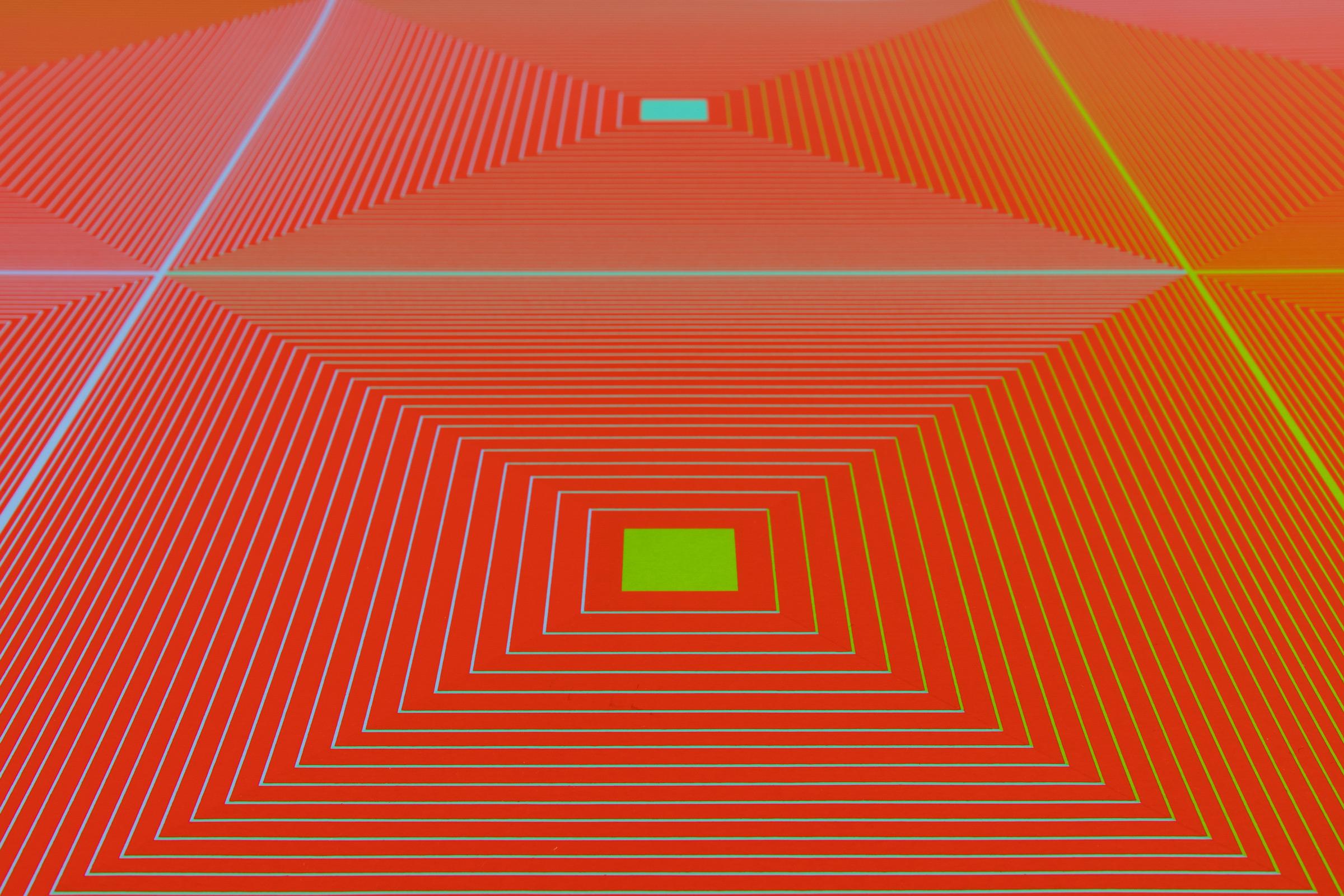 Richard Anuszkiewicz, Sechs Quadrate – signierter Siebdruck von 1969, Op Art im Angebot 4