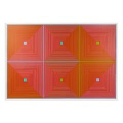 Richard Anuszkiewicz, Six Squares - Signed Screen Print from 1969, Op Art