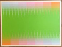Richard Anuszkiewicz - Soft Lime, Signed/N 1970s geometric abstraction Op Art