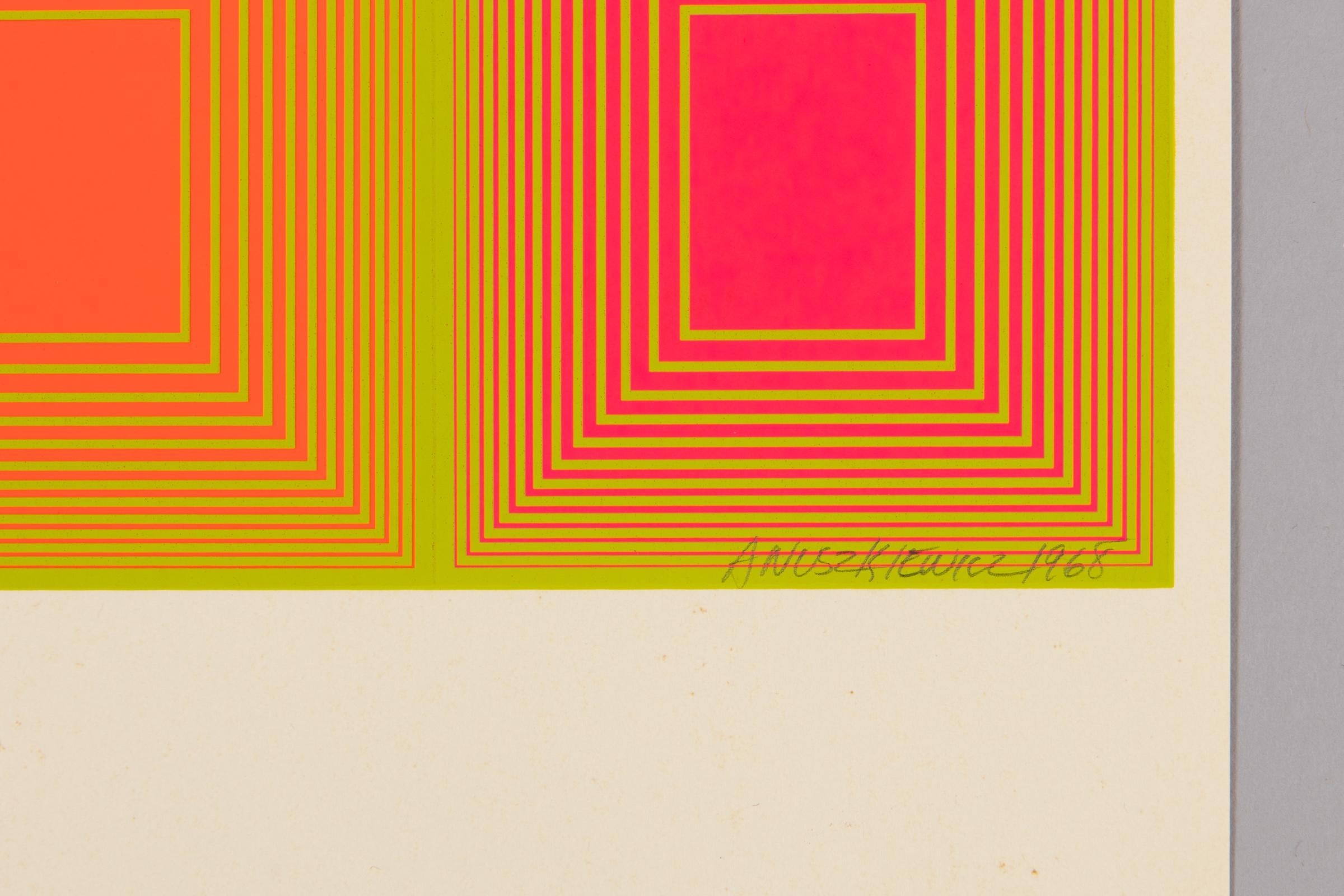 Richard Anuszkiewicz, Untitled - Signed Screen Print from 1968, Op Art 2