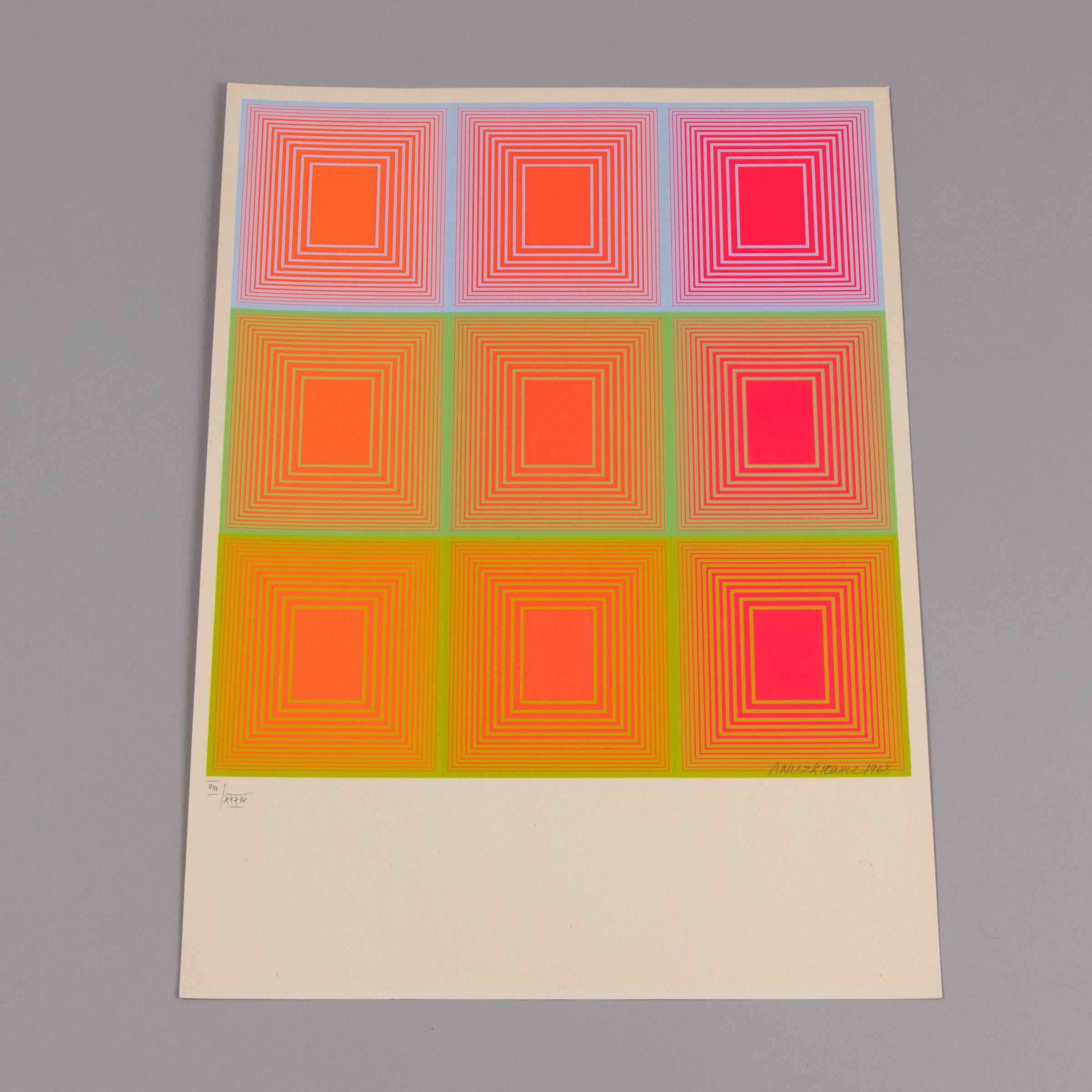 Richard Anuszkiewicz, Untitled - Signed Screen Print from 1968, Op Art 3