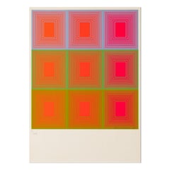 Richard Anuszkiewicz, Sin título - Serigrafía firmada de 1968, Op Art