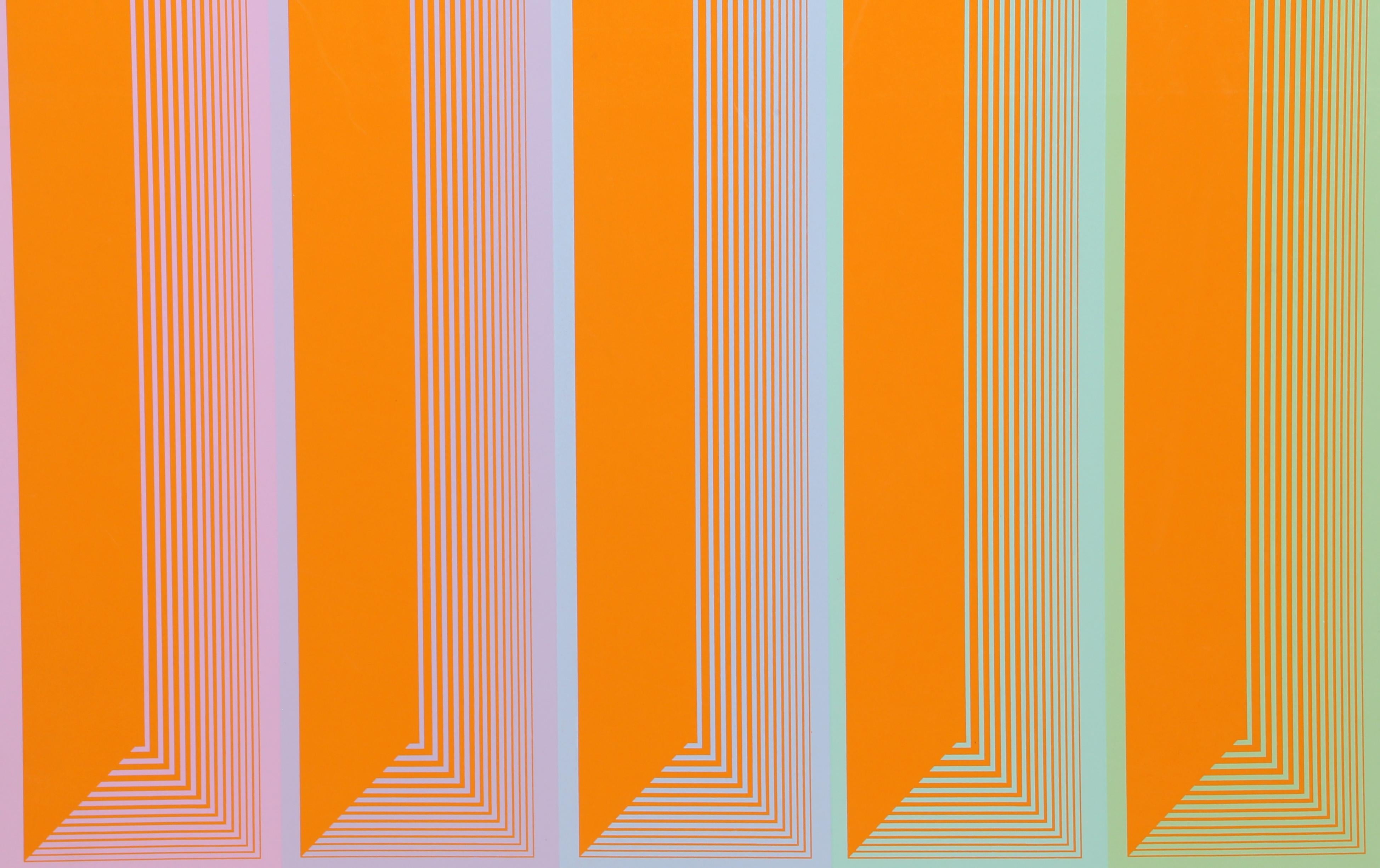 Sequential IV, OP Art Silkscreen by Anuszkiewicz - Print by Richard Anuszkiewicz