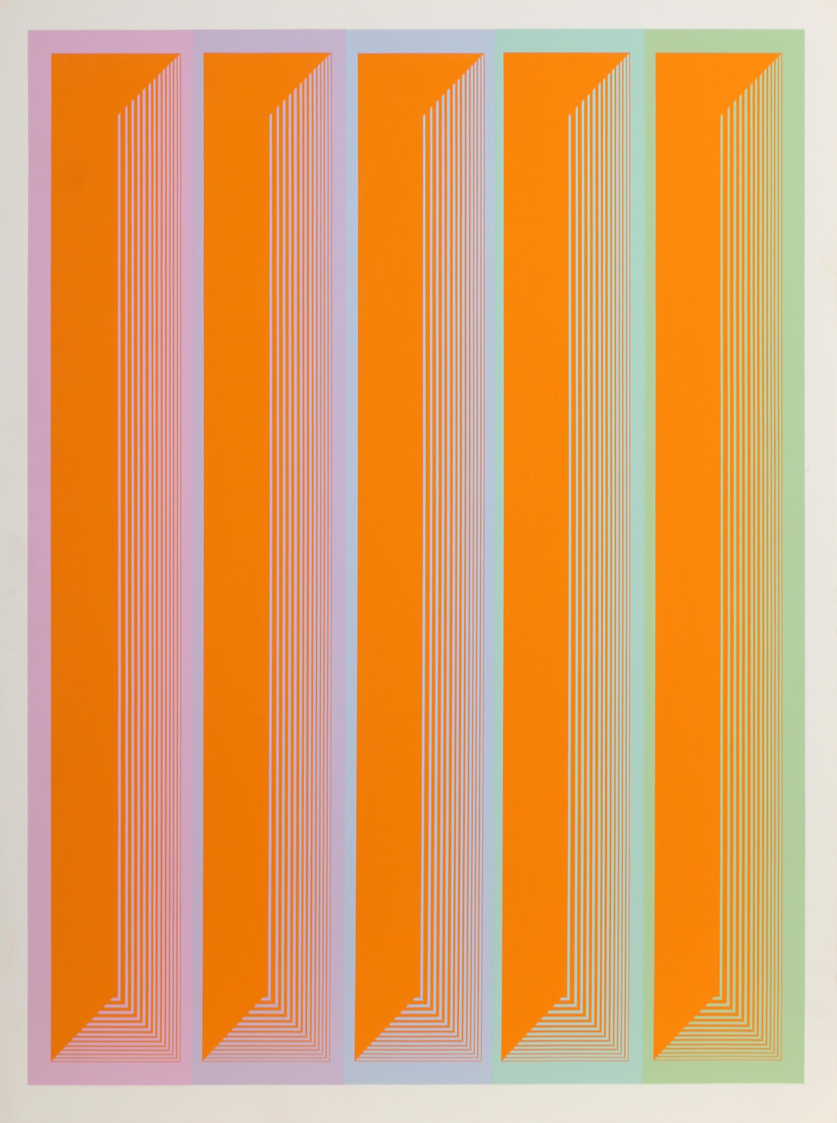 Richard Anuszkiewicz Abstract Print - Sequential IV, OP Art Silkscreen by Anuszkiewicz