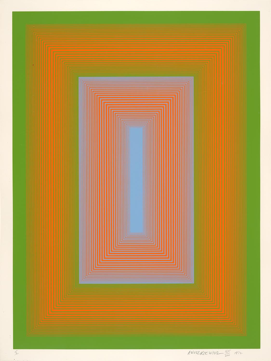 Sequential V, OP Art Siebdruck von Richard Anuszkiewicz