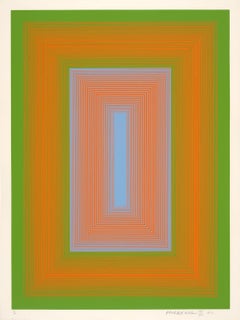 Secuencial V, serigrafía OP Art de Richard Anuszkiewicz