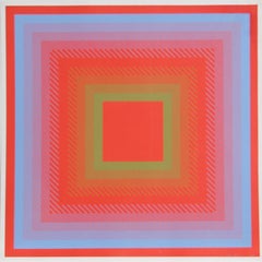 Spectral Cadmium, OP Art Silkscreen by Anuszkiewicz 1968