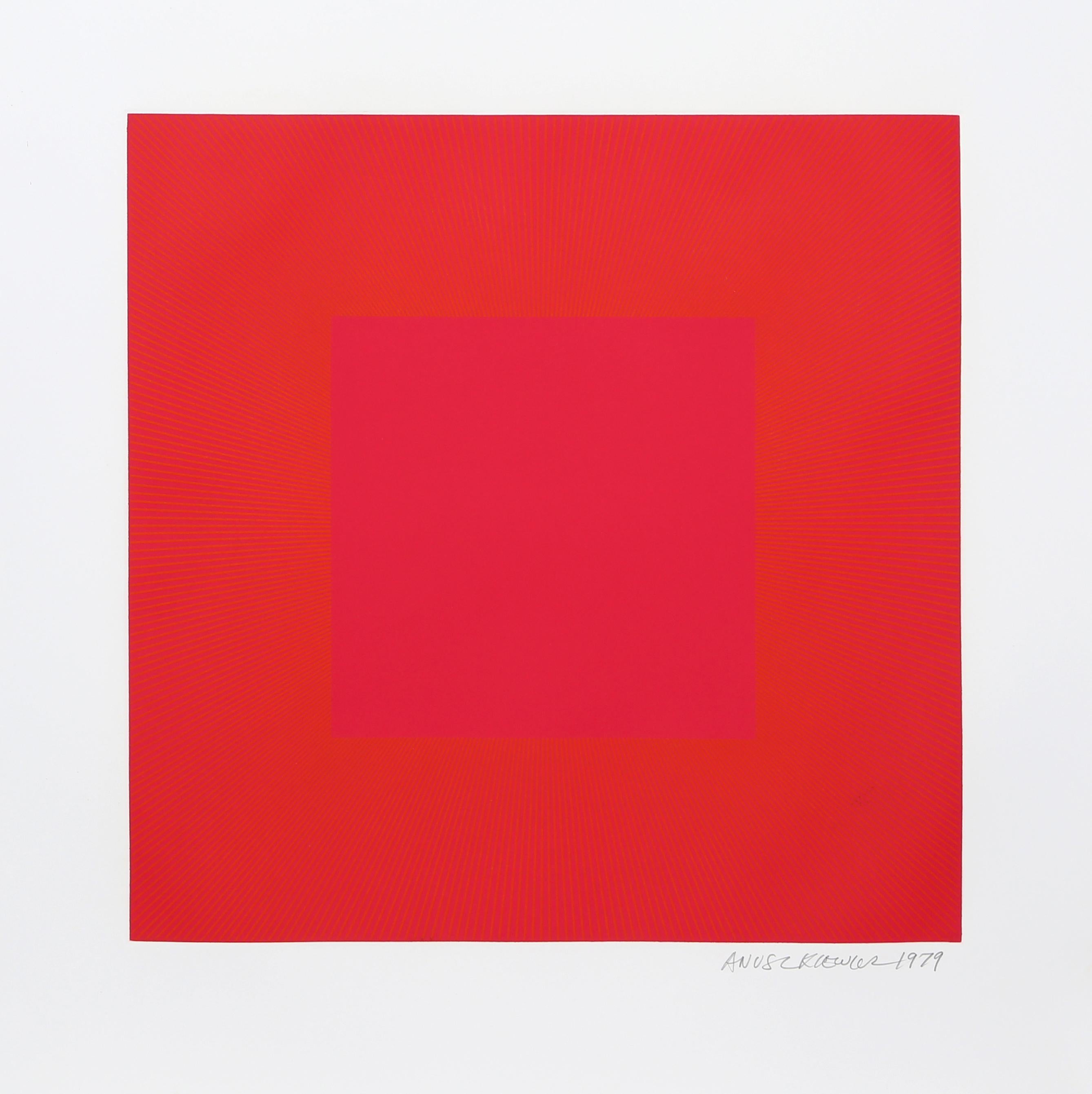 Richard Anuszkiewicz Abstract Print - Summer Suite (Red with Gold IV)