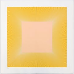Senza titolo (Pesca e giallo), serigrafia firmata a mano, 40x40 in. Incorniciato, 1980