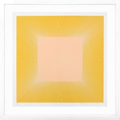 Senza titolo (Pesca e giallo), serigrafia firmata a mano, 40x40 in. Incorniciato, 1980