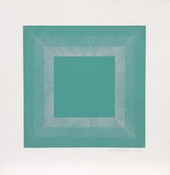 Winter Suite (Green with Silver), OP Art Etching by Anuszkiewicz