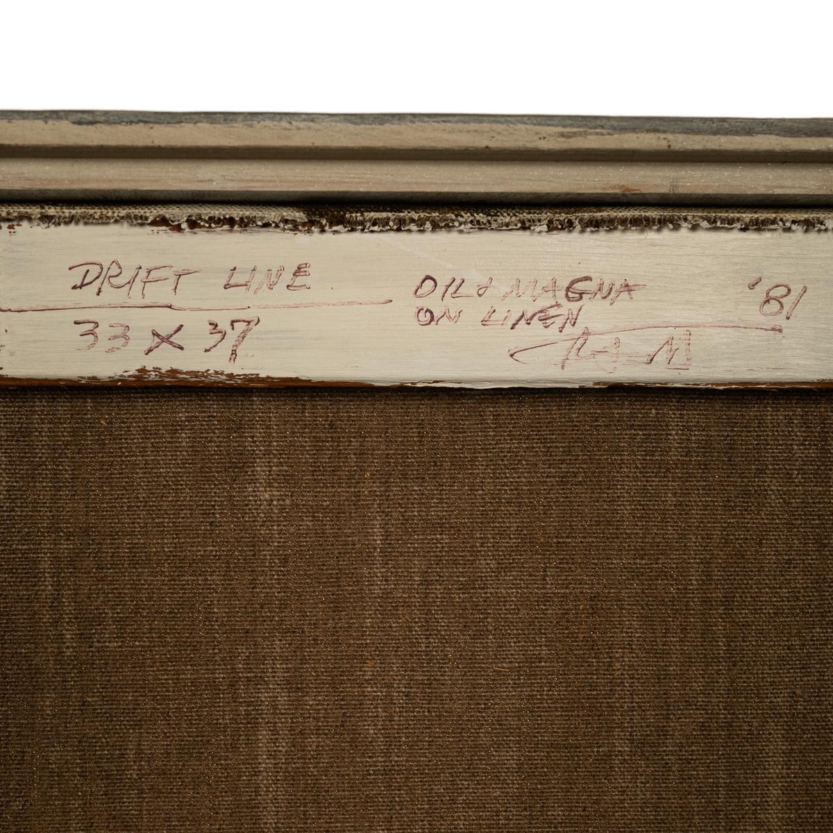 Pittura di paesaggio astratto su tela del Pacifico nordoccidentale dell'Oregon Modernista 1981 6