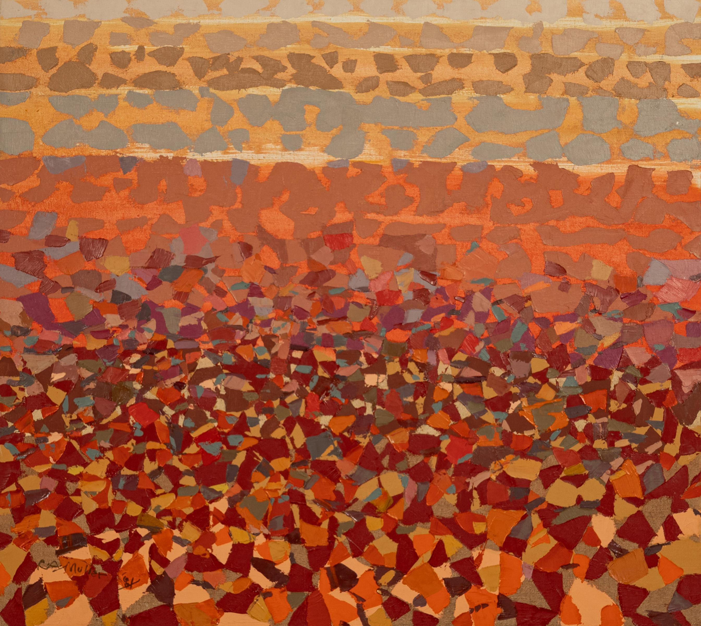 Pittura di paesaggio astratto su tela del Pacifico nordoccidentale dell'Oregon Modernista 1981 - Painting di Richard Arthur Muller