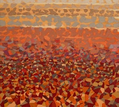 Pacific Northwest Oregon Modernist Oil Canvas Abstract Landscape Painting 1981