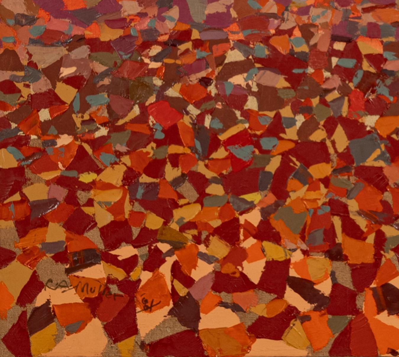 Pittura di paesaggio astratto su tela del Pacifico nordoccidentale dell'Oregon Modernista 1981 - Painting Astratto di Richard Arthur Muller