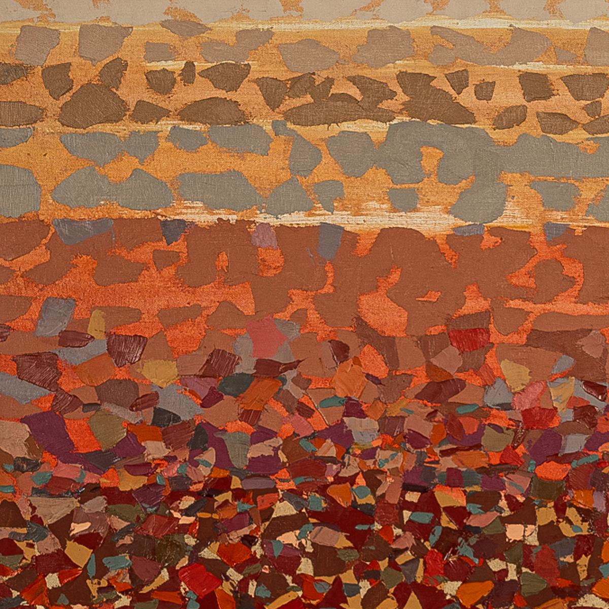 Pittura di paesaggio astratto su tela del Pacifico nordoccidentale dell'Oregon Modernista 1981 - Abstract Painting Marrone di Richard Arthur Muller