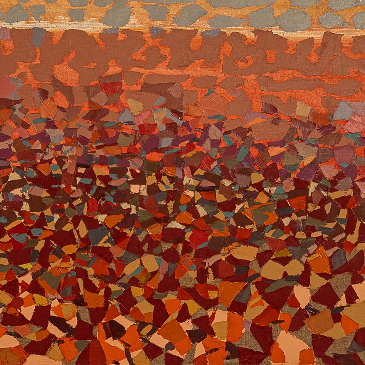 Pittura di paesaggio astratto su tela del Pacifico nordoccidentale dell'Oregon Modernista 1981 2