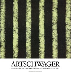 Richard Artschwager - « At Castelli's » - Offset contemporain noir et vert, États-Unis