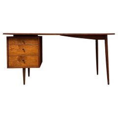 Richard Artschwager Walnut Floating Top Three Drawer Desk Mid Century