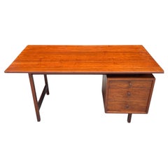 Richard Artschwager Walnut Single Pedestal Desk, New York, 1950s