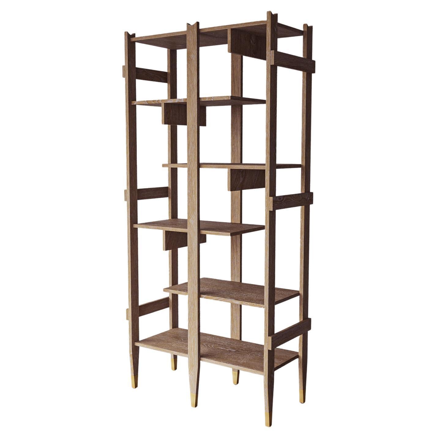 "Richard" Asymmetrical French Oak Shelf by Christiane Lemieux