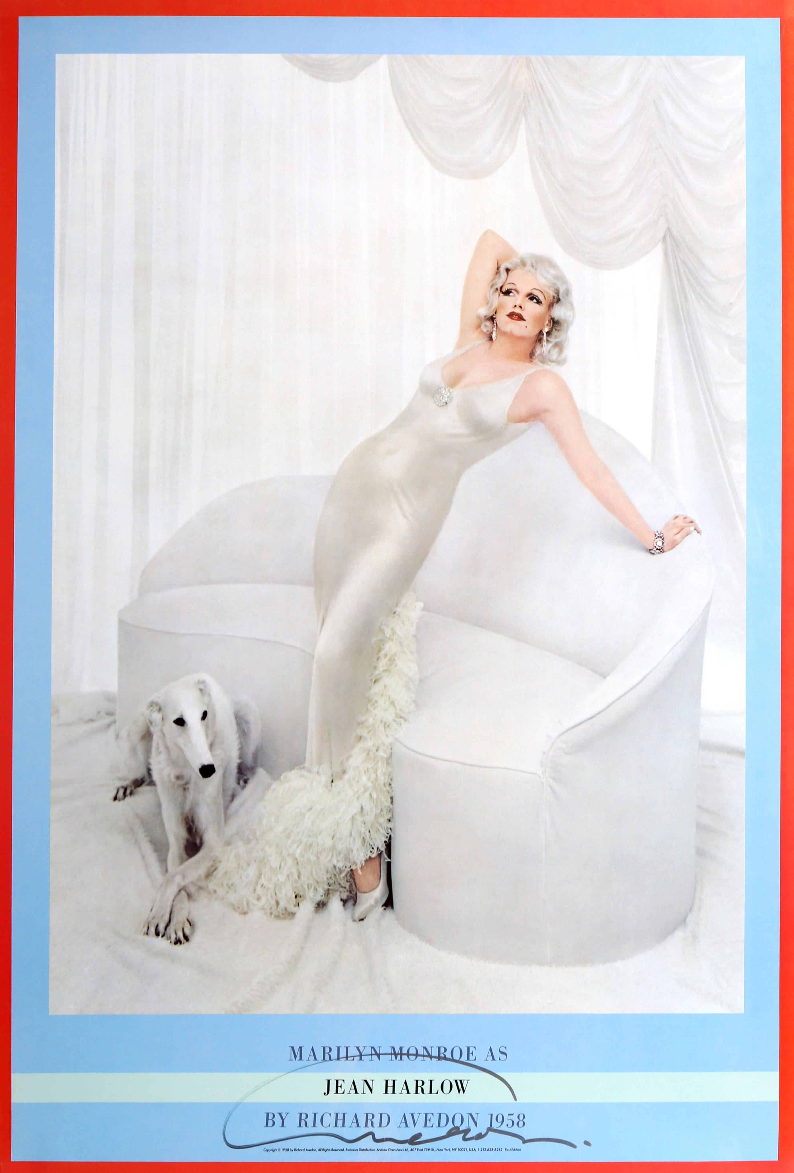 Marilyn Monroe as Jean Harlow , Poster signed by Richard Avedon