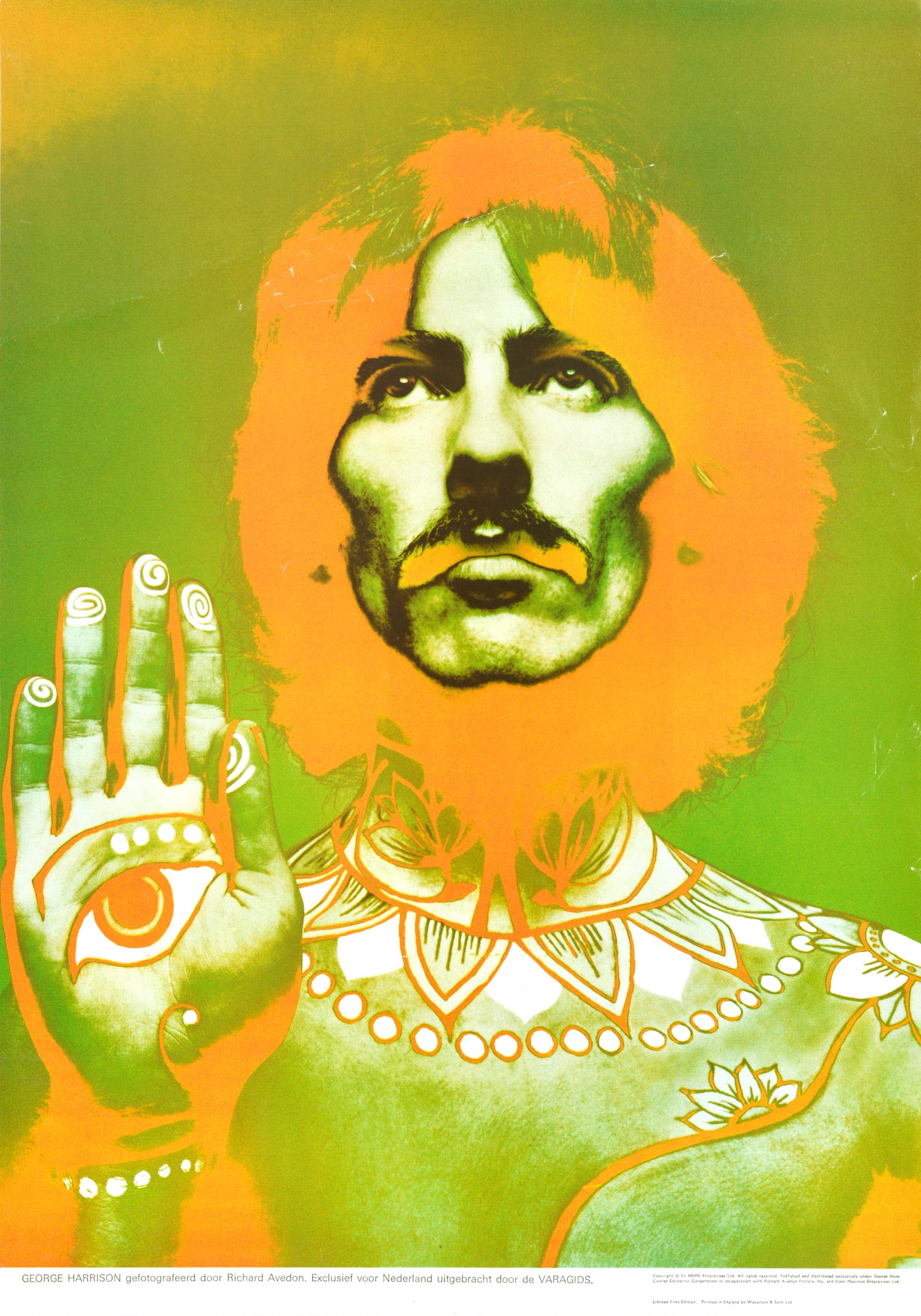 Richard Avedon Print - Original Vintage Music Advertising Poster Beatles George Harrison Eye Avedon
