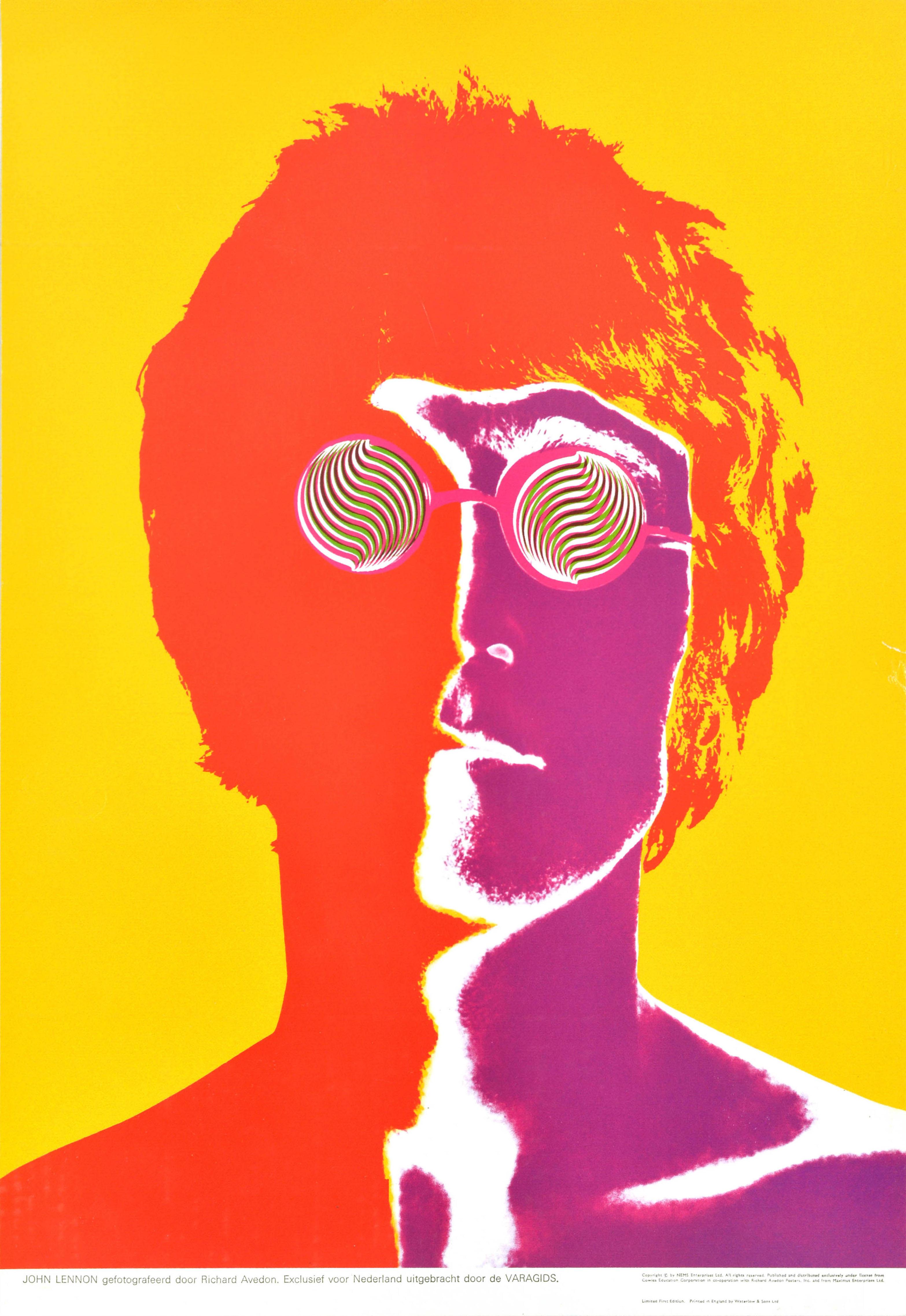 Richard Avedon Print - Original Vintage Music Advertising Poster Beatles John Lennon Glasses Avedon