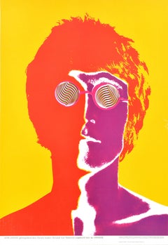 Original Vintage Music Advertising Poster Beatles John Lennon Glasses Avedon