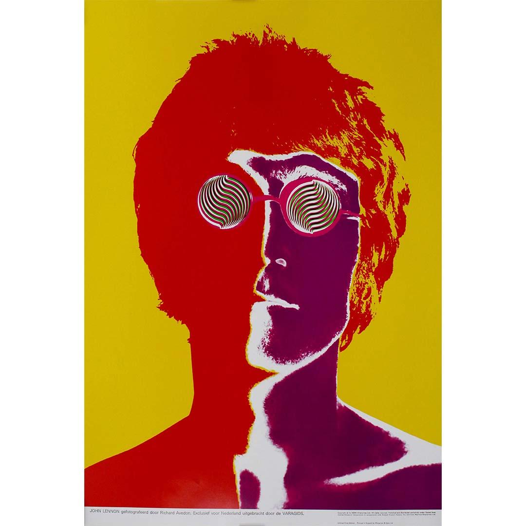 Original 1967 poster featuring John Lennon, one of the iconic members of The Beatles, immortalized by the legendary photographer Richard Avedon, is a timeless piece of pop culture history. Printed by Waterlow & Sons Ltd in England, this poster is