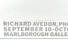 Affiche de l'exposition à la Marlborough Gallery, signée par Richard Avedon