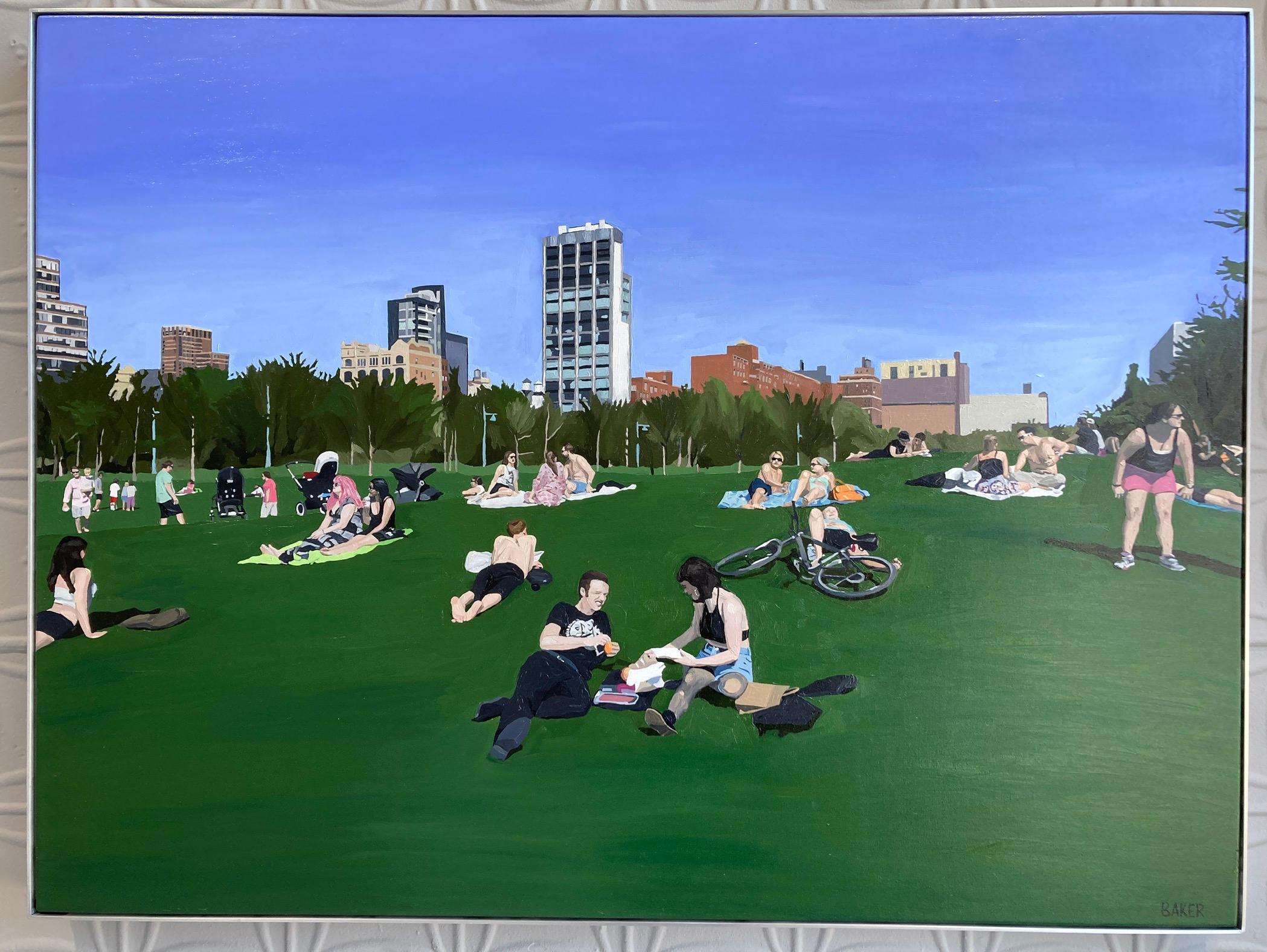 Sunday at Chelsea Park - Painting by Richard Baker