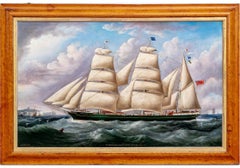 Richard Ball Spencer (UK 1812-1897) Oil On Canvas Titled -The Barque Sarah Grice
