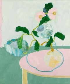Automne, rose et vert, peinture à l'huile sur toile de Richard Ballinger, 2023