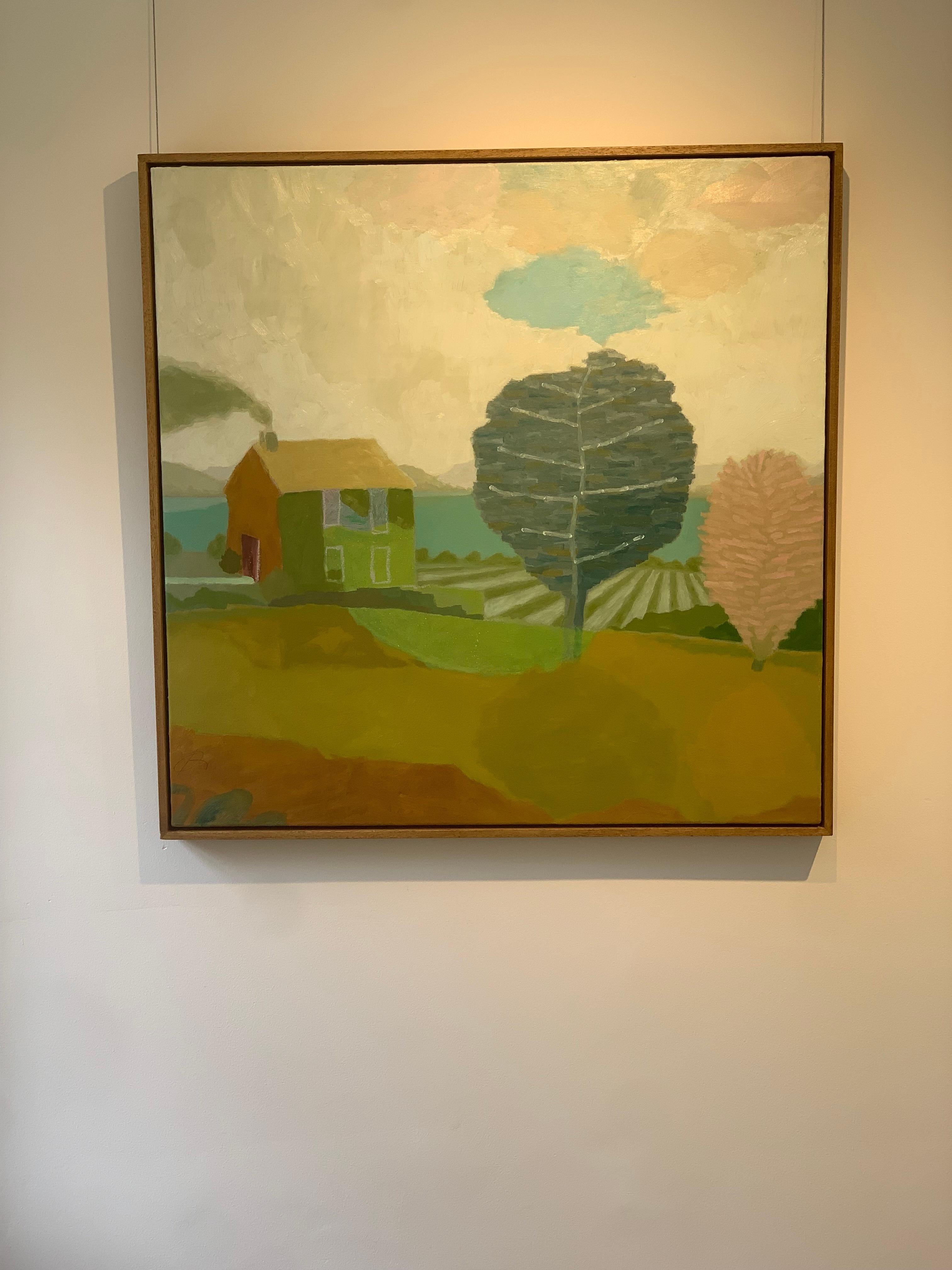 Contemporary Landscape Painting of a House and Trees: The Retreat, 2024 im Angebot 6