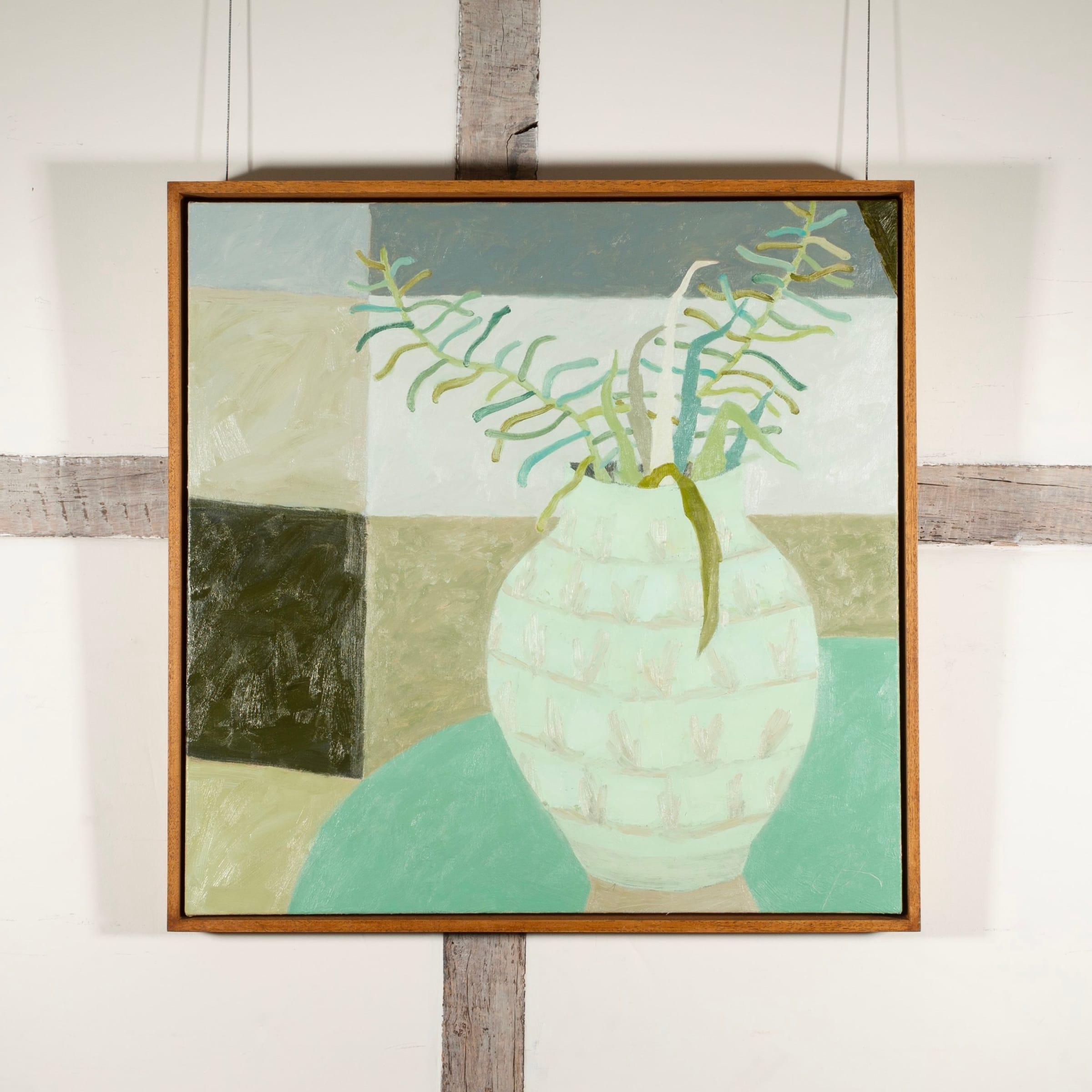 Green Vase I, Oil on Canvas Painting by Richard Ballinger, 2023 For Sale 1