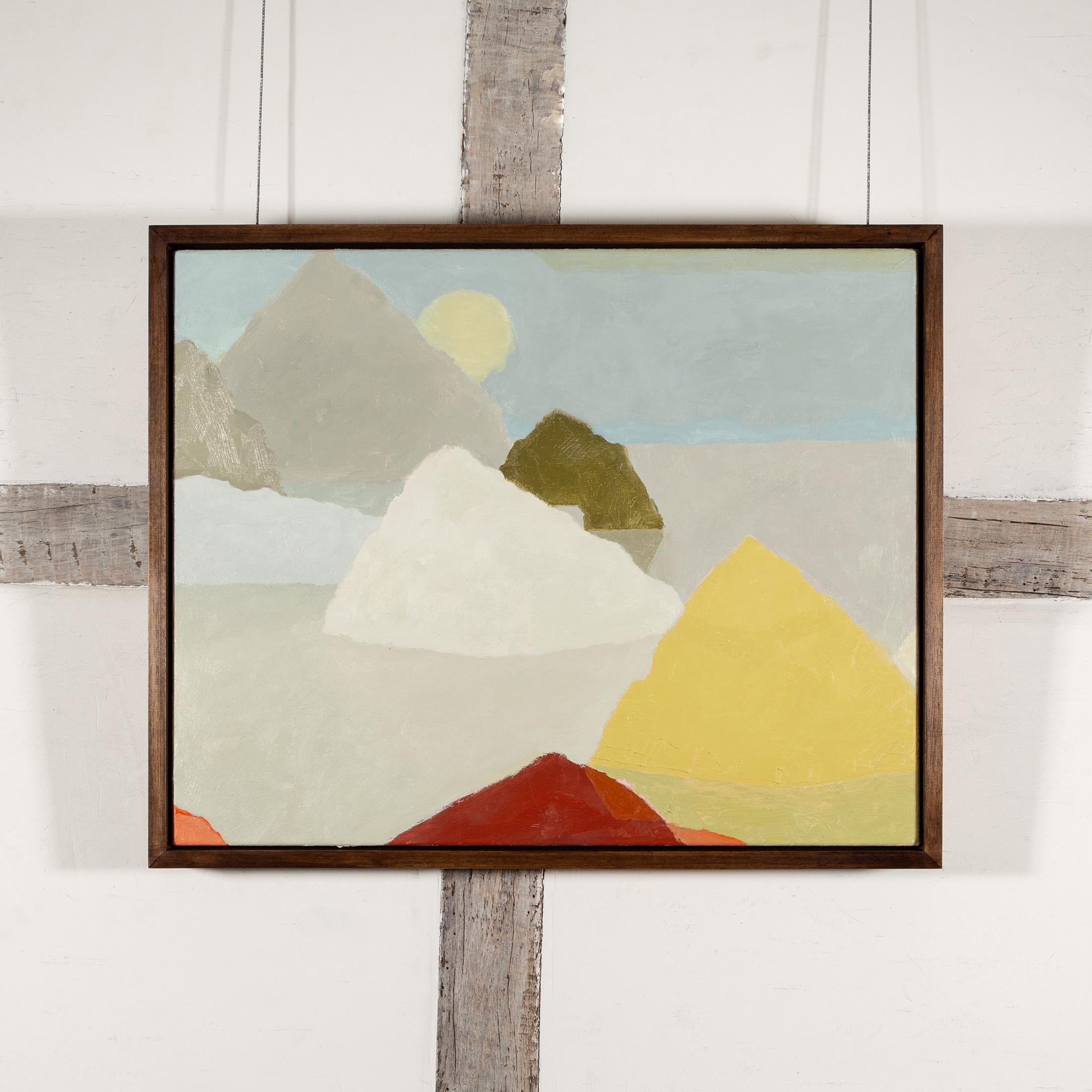 Islas, 2024 - Pintura al óleo minimalista de paisaje contemporáneo en blanco y gris - Painting de Richard Ballinger