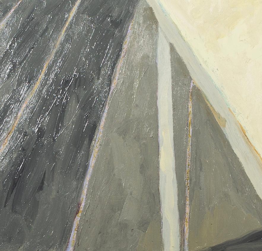 Naturaleza muerta en gris, 2022 - Pintura al óleo minimalista contemporánea con flores 1