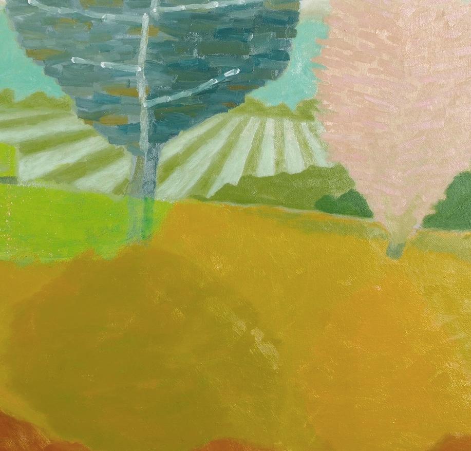 Contemporary Landscape Painting of a House and Trees: The Retreat, 2024 im Angebot 3