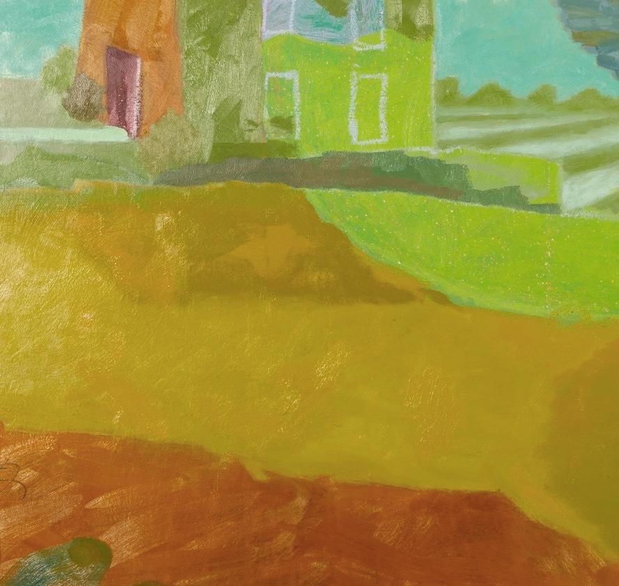 Contemporary Landscape Painting of a House and Trees: The Retreat, 2024 im Angebot 5