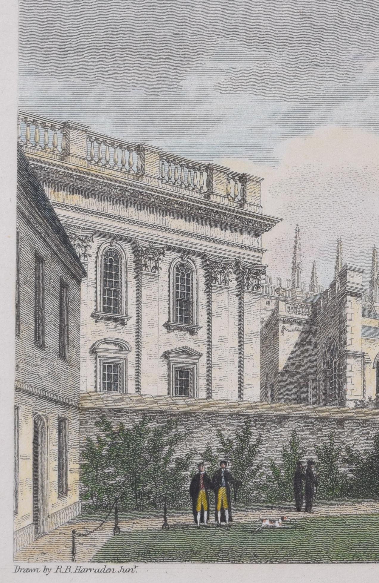 Gonville and Caius College, Cambridge etching after Richard Bankes Harraden For Sale 1