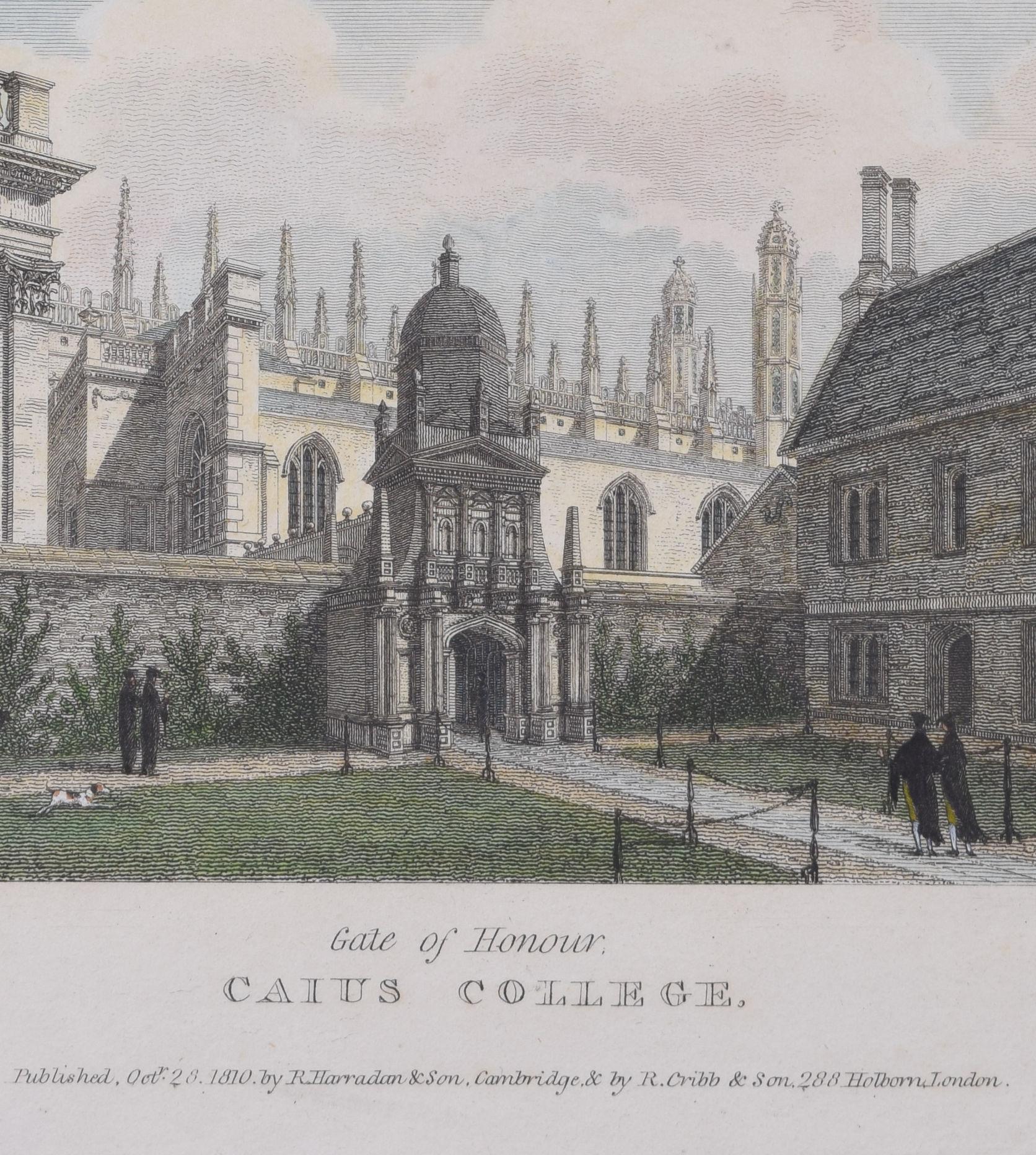 Gonville and Caius College, Cambridge etching after Richard Bankes Harraden For Sale 2