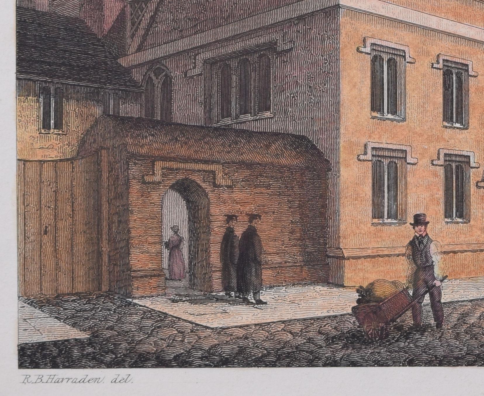 Magdalene College, Cambridge hand-coloured etching after Richard Bankes Harraden For Sale 2