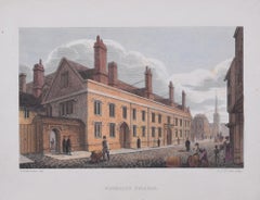Magdalene College, Cambridge hand-coloured etching after Richard Bankes Harraden