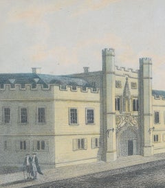 Christ's College, Cambridge engraving by Richard Bankes Harraden
