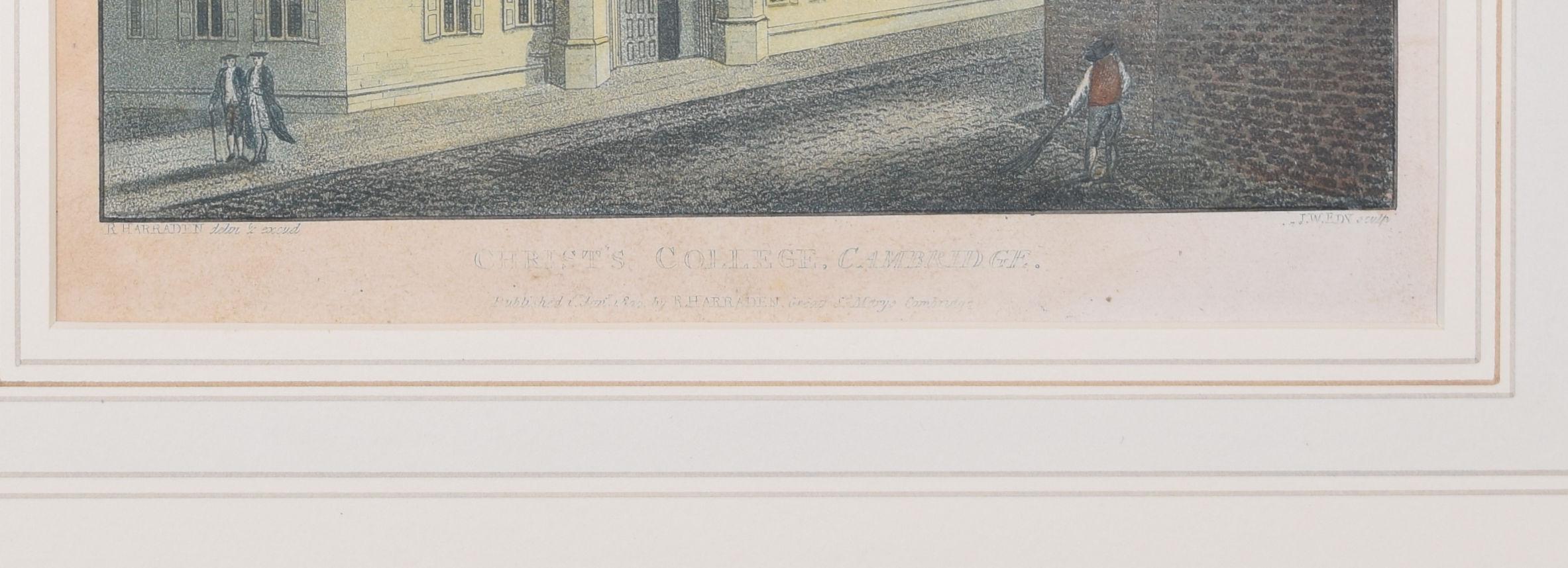 Gravure de Richard Bankes Harraden pour Christ's College, Cambridge en vente 3