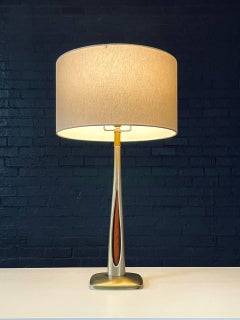 Richard Barr Brass & Walnut Table Lamp for Laurel