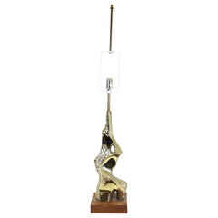 Richard Barr Brutalist Abstract Metal Table Lamp