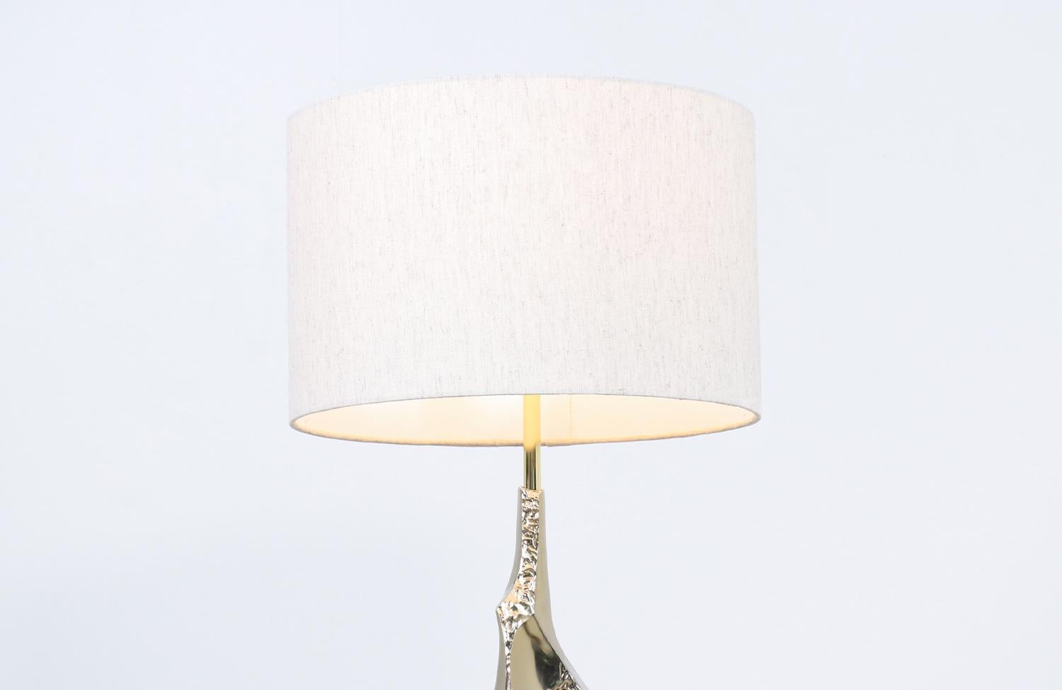 Mid-20th Century Richard Barr Brutalist Brass Table Lamp for Laurel Lamp Co.