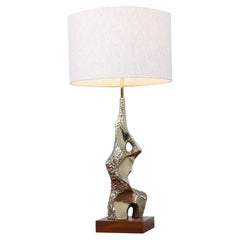 Richard Barr Brutalist Brass Table Lamp for Laurel Lamp Co.